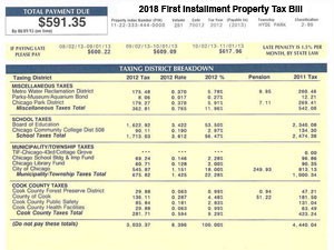 Cook County First Installment Property Tax Bill 2018